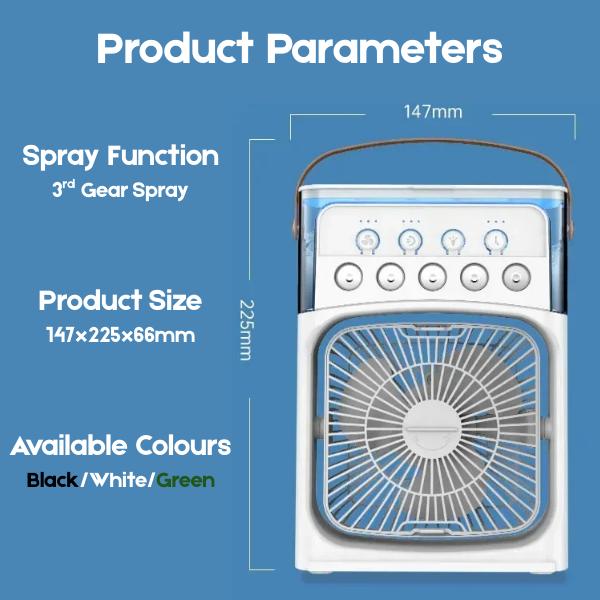 Mini-Cooling Fan with Mist Spray feature
