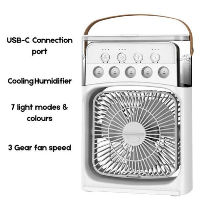 Mini-Cooling Fan with Mist Spray feature